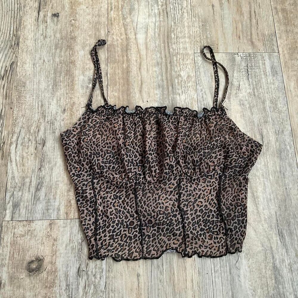 Cami Top Lingerie Cheetah Women's XS Brown Black Chocolate Valentine's Day